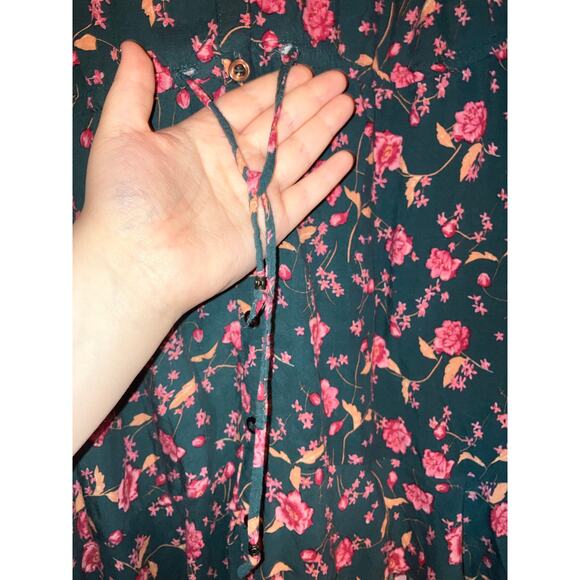 Free People Flower Fields Floral Button Front Ruffle Mini Dress Size Small - Picture 4 of 11